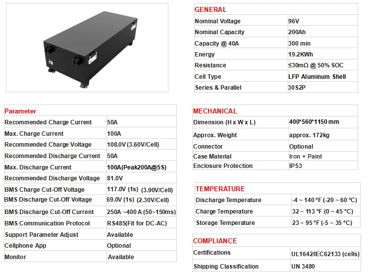 3.2V 200Ah Lithium Ion LiFePO4 Battery Cells 6000 Times Cycle Life