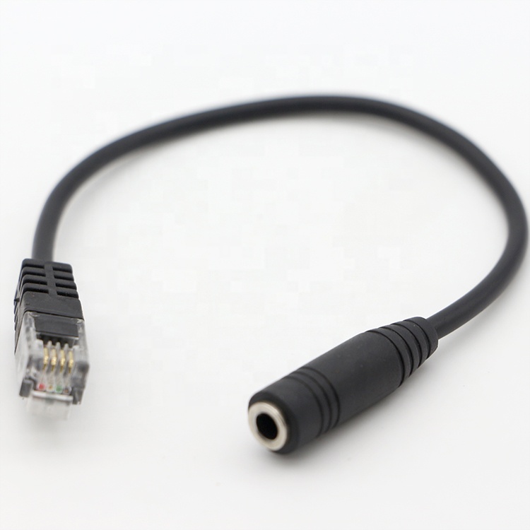 OEM RJ9 RJ10 to Female 3.5mm CTIA Plug Audio Jack Headset Adapter Cable for Telephone