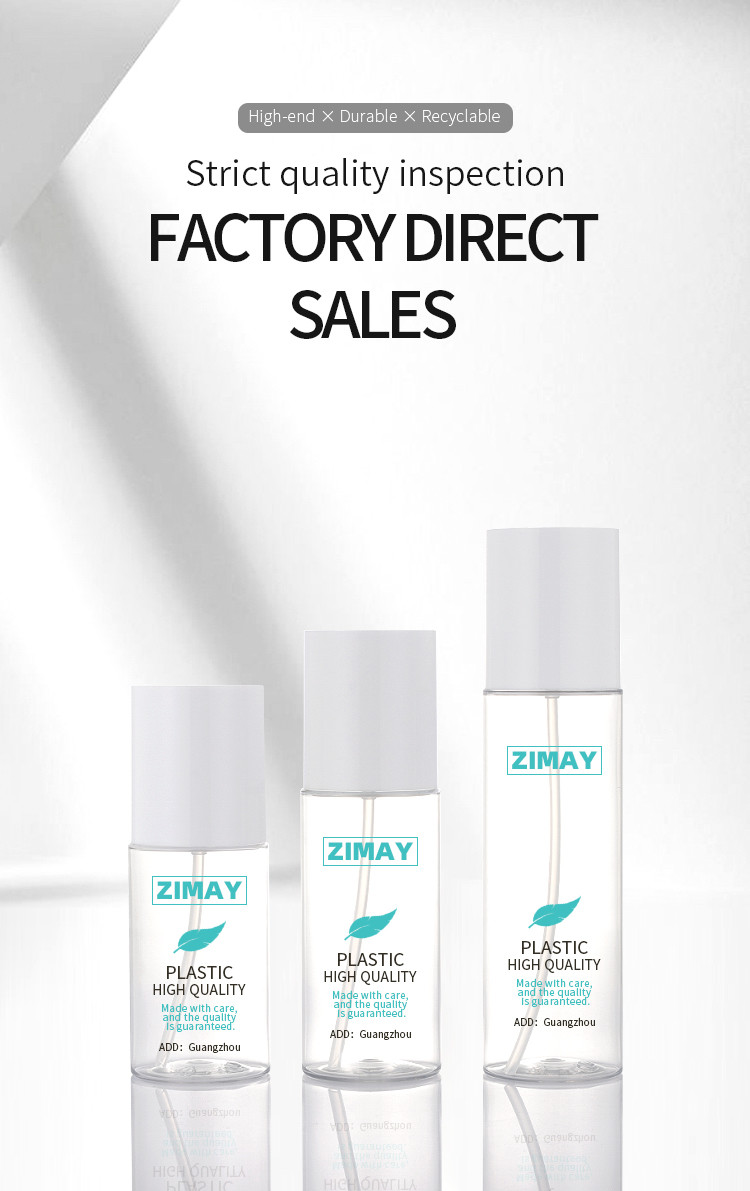 100ml Transparent White Cosmetic Lotion Bottle Cylinder Shape