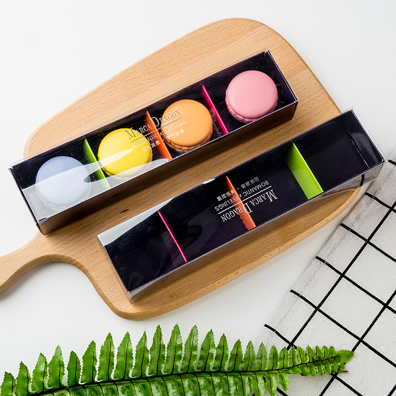 Cardboard Fancy Rectangle Rigid Folding Ribbon Handle Packaging Box for Gift Food Cake Macaron