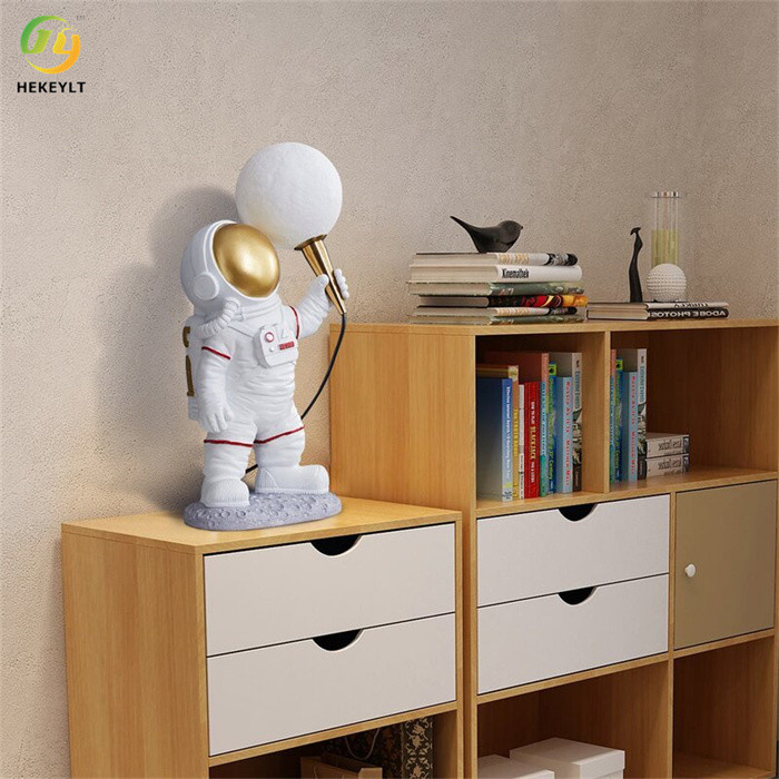 Astronaut Bedside Table Lamp Resin Night Lights G9 Without Bulbs