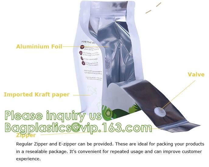 Eco Recyclable Reusable Resealable Doypack Coffee Tea Bag Red Stand up Pouch with Valve and k Chocolate, Potato