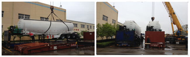 Triple Axle 50 Ton Bulk Cement Trailer , Bulk Cement Semi Trailer