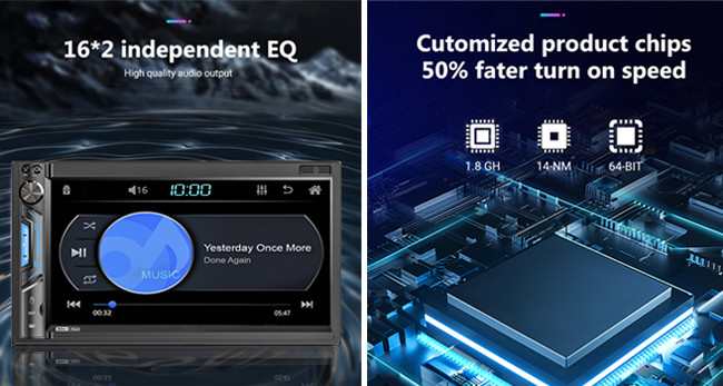 Wifi Car Android Stereo 1024x600P 2 Din Android 7 Inch Car Stereo Multimedia BT Radio