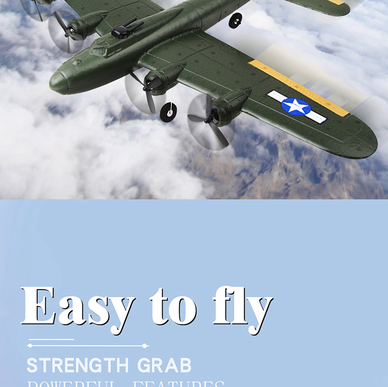 State of Assembly Ready-to-Go Foam Glider Toy Gift Toys Fx-817 Aircraft Model B17 Bomber Outdoor Remote Control Fixed-wing