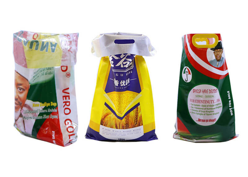 25Kg Bopp Laminated Pp Woven Bags , 50Kg Rice Laminated Woven Sacks Double Stitched