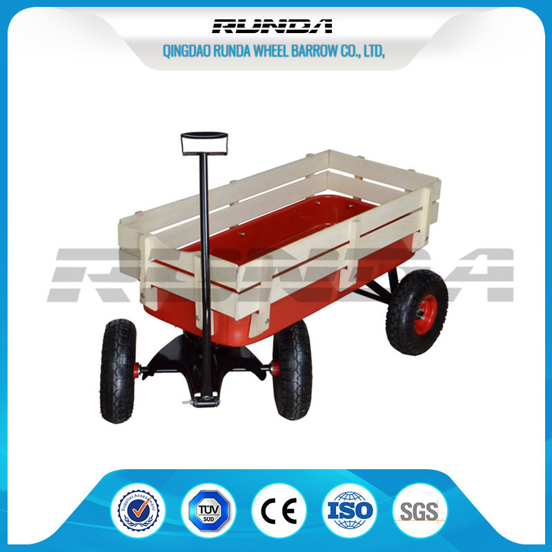 Various Colors Garden Utility Cart Wagon Steel Mesh Bed 150kg Load Capacity