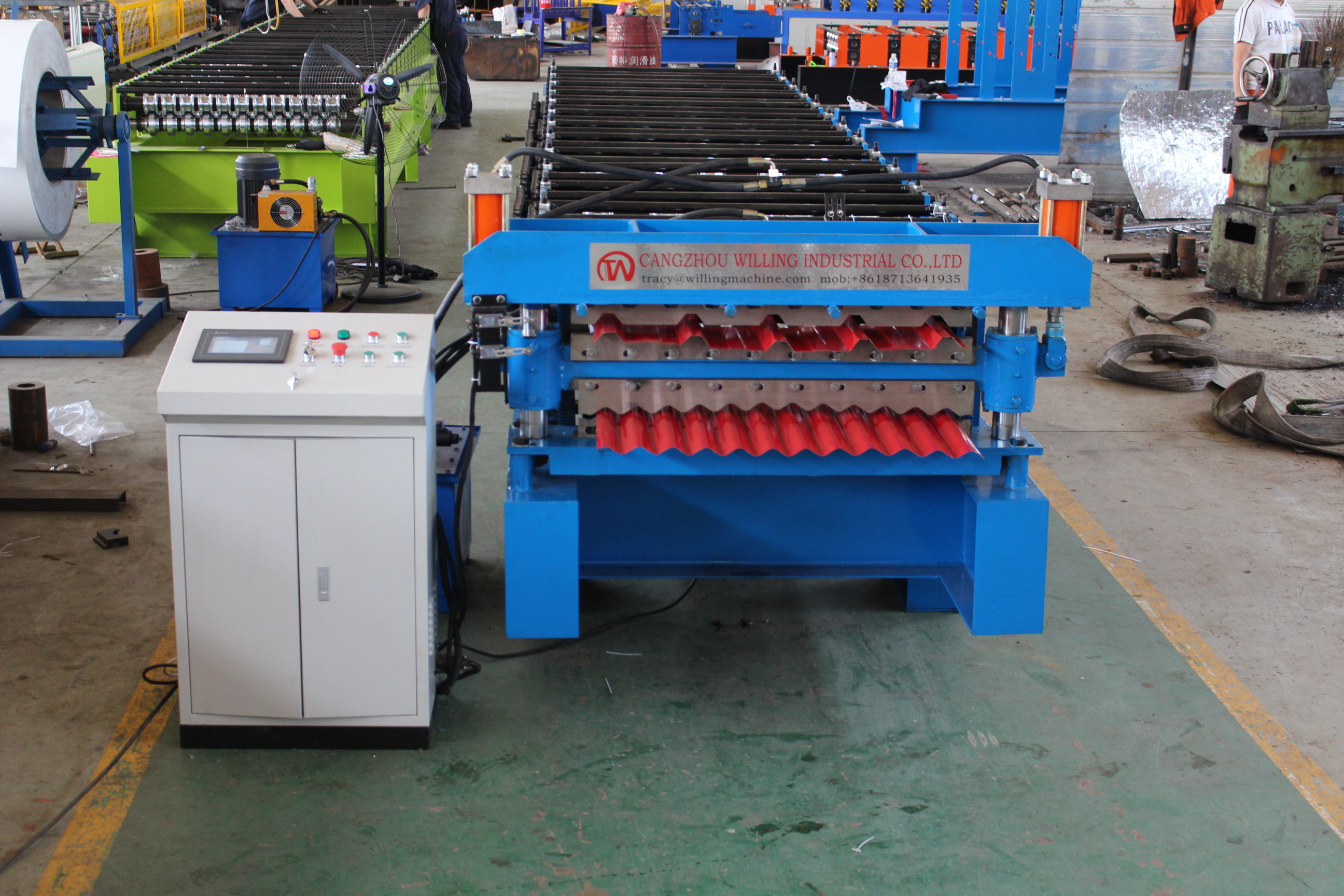 Ibr Roof 0.8mm Sheet Roll Forming Machine Double Deck Full Automatic