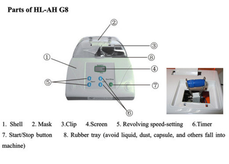 Silver Dental Digital Amalgamator Amalgam Mixing Machine Plastic Chuck
