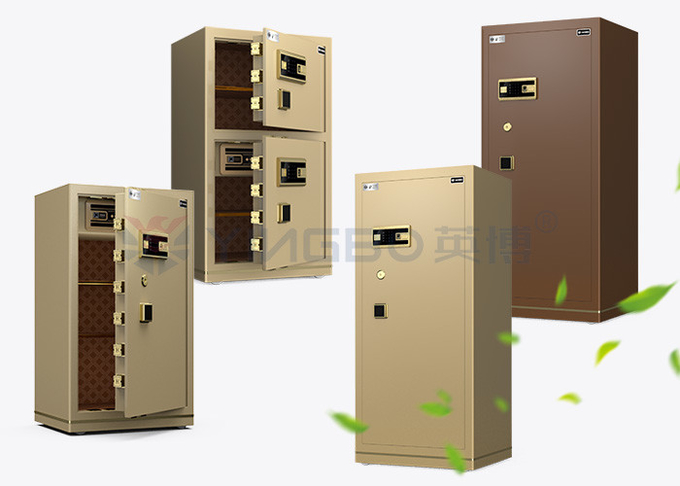 Gold Solid Steel Fingerprint Lock Office Safe Box Dual Alarm YB/N7-150
