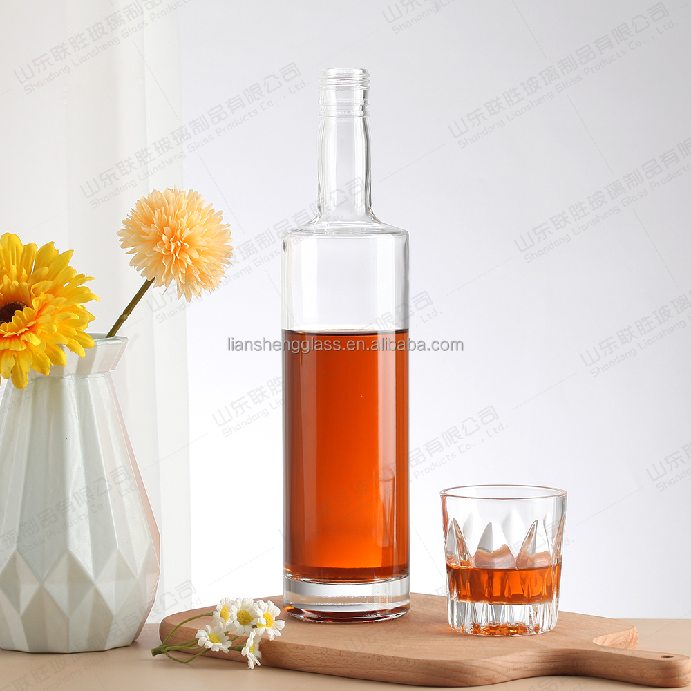 Hot Stamping Glass Bottle for Vodka Glass Collar Manufacture Included Large Production