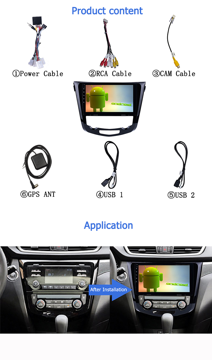 OEM Nissan Touch Screen Radio Android 9.0 Double Din Mp5 Car Media Player