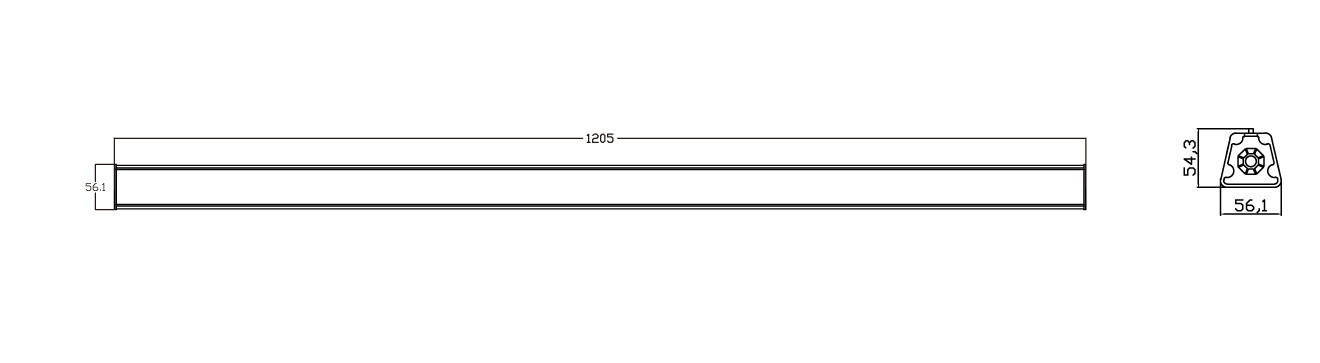 Indoor 60w LED Linear Light 1.2m 150w/M Ceiling Suspended