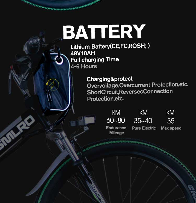 White 26 Inch Folding Electric Bike 350W 48V 10AH 35 Km/H Max Speed