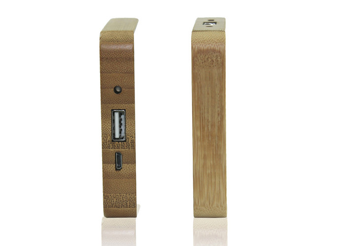 Color Printing Logo Wireless Portable Power Bank , 10400mAh Bamboo Power Bank
