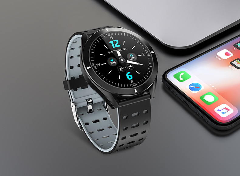 ECG Blood Pressure Smartwatch 1.3inch Heart Rate Tracker Bracelet Sphygmograph