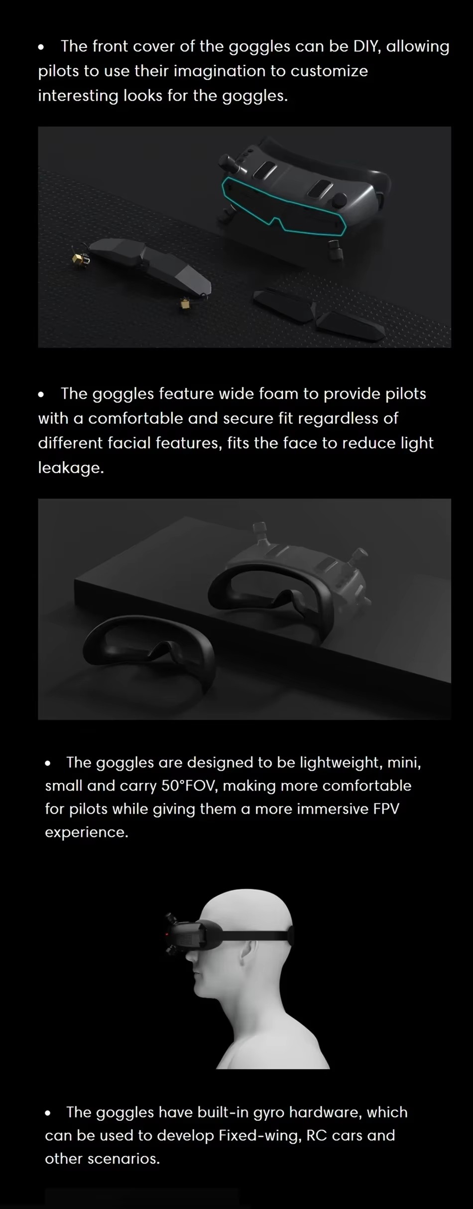 Walksnail HD X 1080P 100FPS Built-in Gyro Bluetooth Wi-Fi Module Avatar Goggles 7-26V FPV Drones Fixed-Wing Security Protection