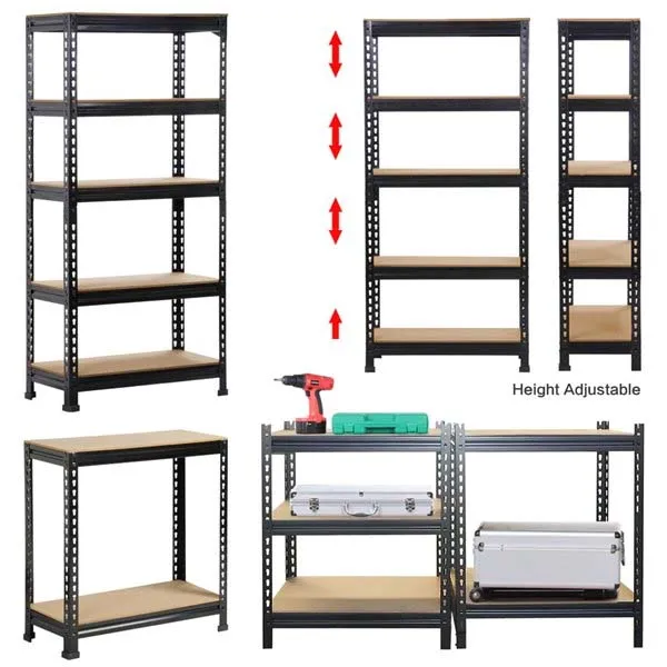 5 Tier Storage Shelf Rack Adjustable Metal Garage Storage Rack Garage Shelves
