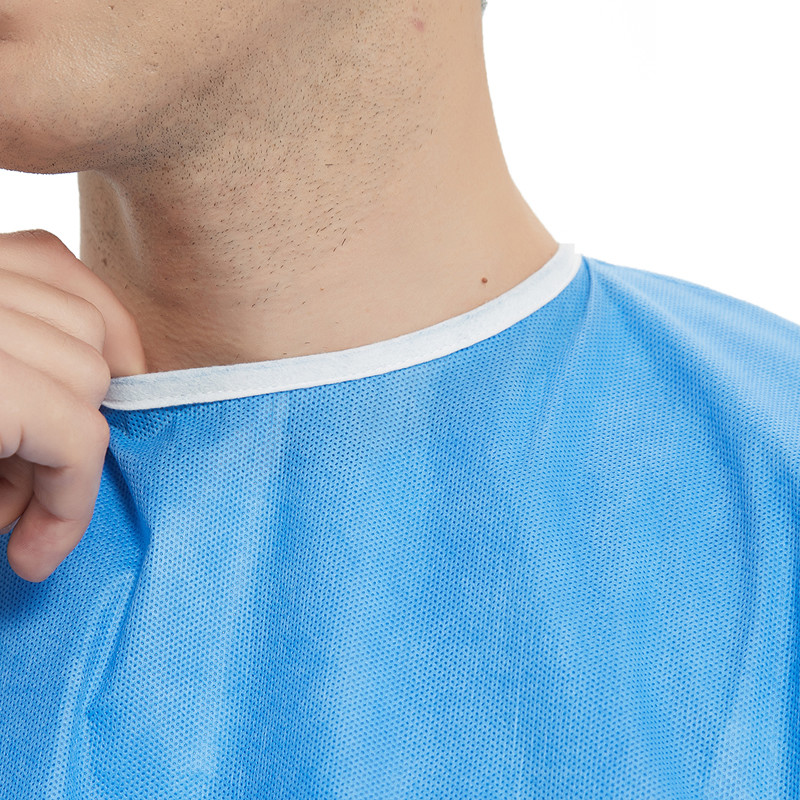 Elastic v neck Nonwoven SMS Disposable Surgical Gown against bacteria