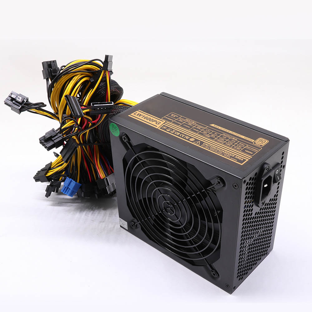 ATX 1600W 110V-240V 12V server psu Power Supply for 6 GPU Rig 90 Plus Gold 140mm Cooling Fan 1600w Multiple Output