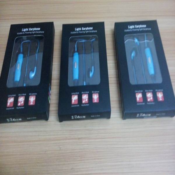 wholesale el earphone/ el wire earphone/ light up earphone