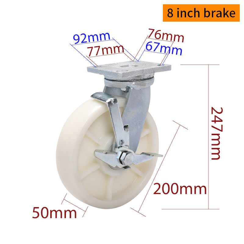 8 Inch Heavy Duty Casters 900kg Load 200mm Swivel Castors 788-26