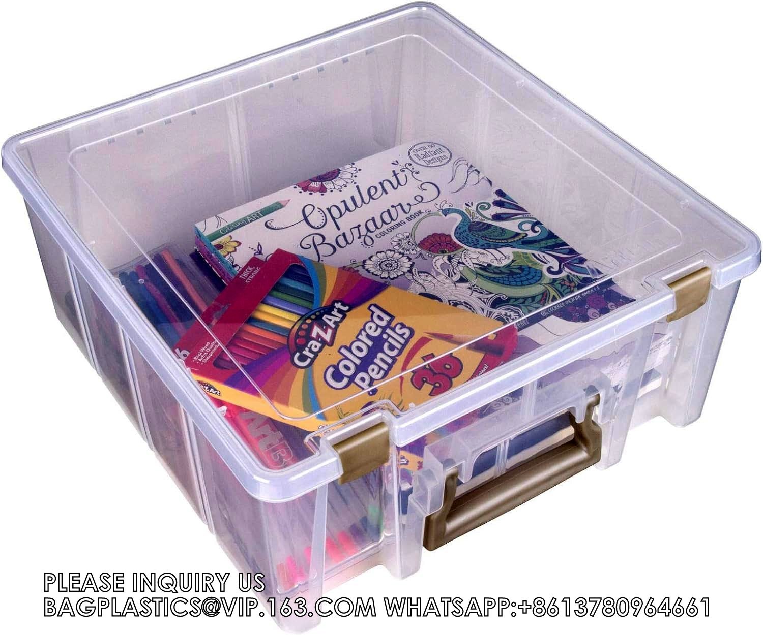 Strong Pack Plastic Organizer Box Grids, Craft Organizer Storage With Adjustable Dividers, Bead Organizer, Fishing