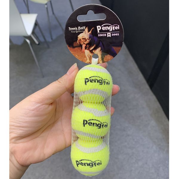 Custom logo 2.5" Diameter Eco-Friendly Rubber Pet Tennis Balls For Dogs Pet Safe Dog Toys for Exercise Training