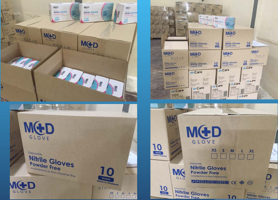 Blue Powder Free Work Biodegradable Nitrile And Latex Gloves