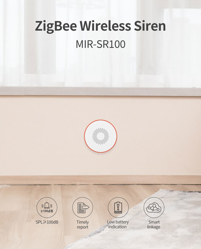 5V Zigbee Siren Alarm Smart Sound 100m Communication Distance