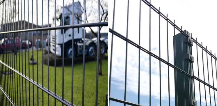 868 2d Double Loop Wire Fencing Grey Pvc Coated For Private
