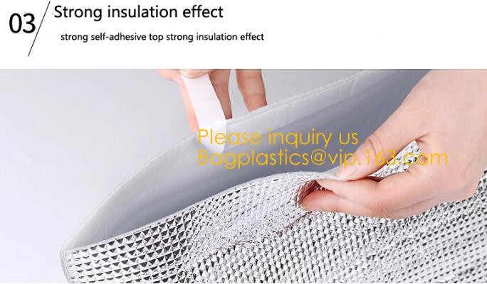 custom bulk waterproof large soft folding food delivery picnic lunch tote grocery cooler bag aluminum foil thermal bags