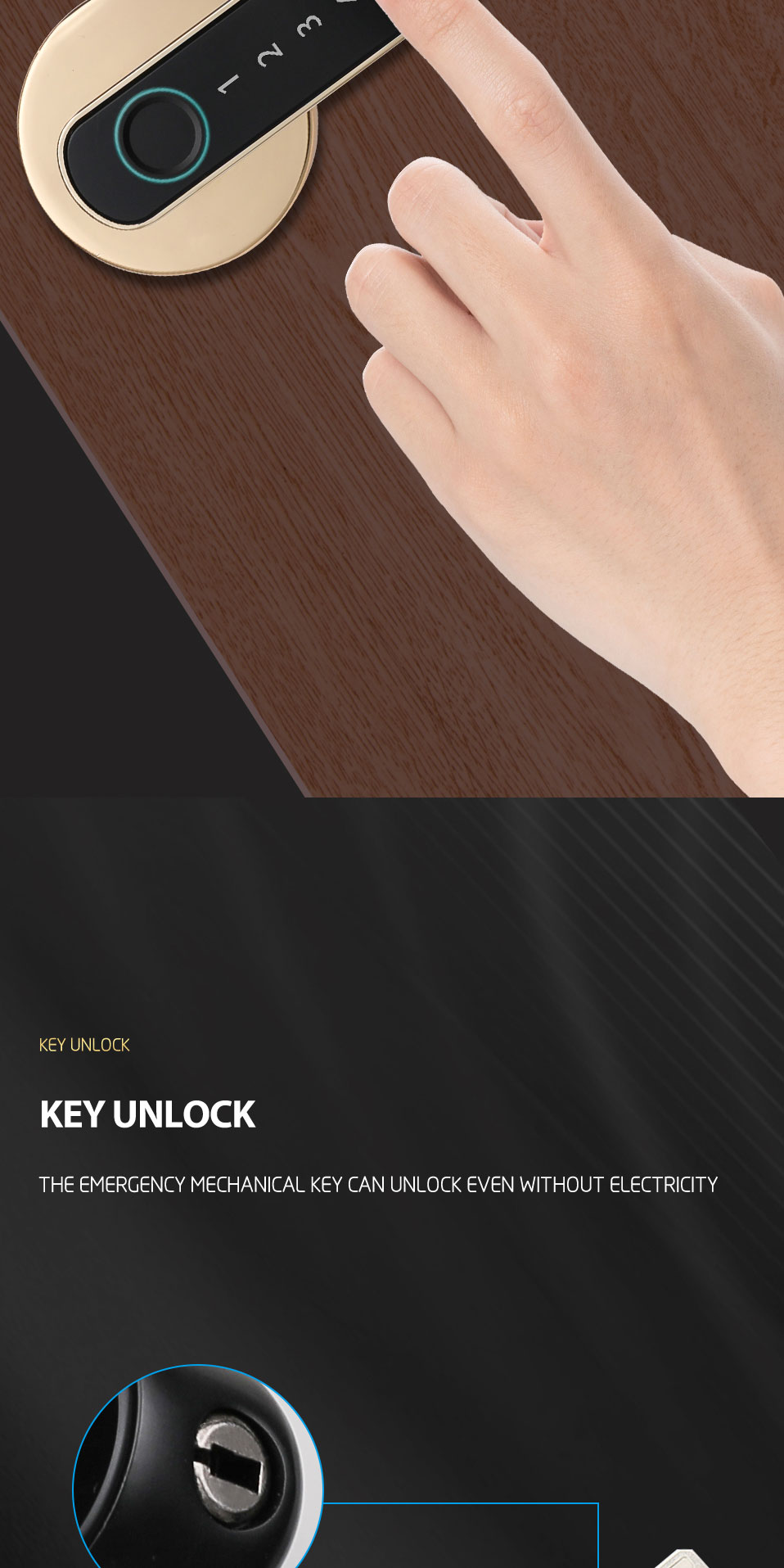 BLE Smart Fingerprint Locks Tuya App TTlock Fingerprint Door Lock For Bedroom