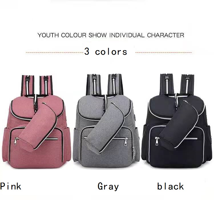 2 In1 Infant Baby Diaper Backpack Mami Mummy Bag With USB Charger