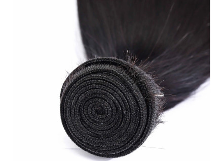 Natural Black Full Lace Wig With Bangs 100% Virgin Silk Straight Human Hair Wigs