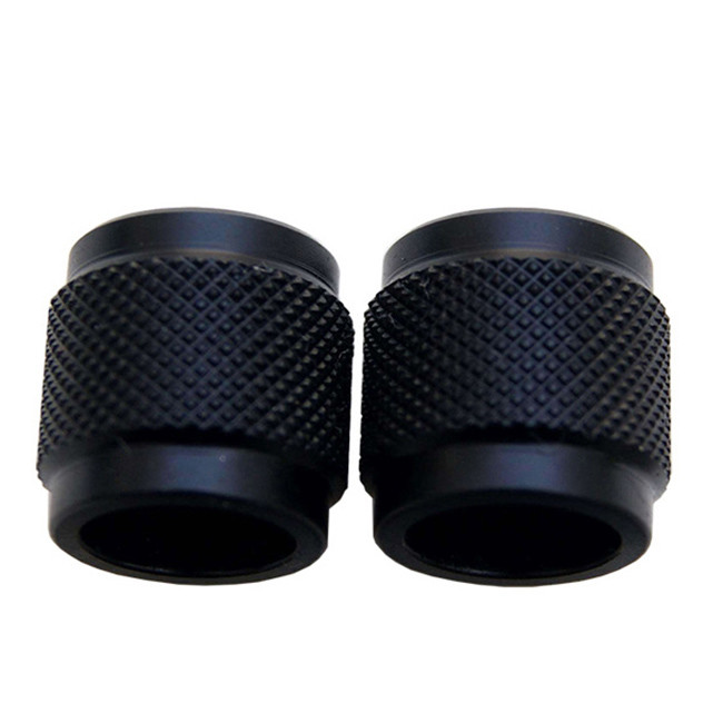 CNC Machined Black Guitar Knobs Knurled Thread Engraving