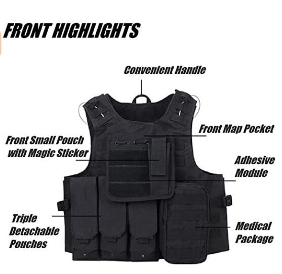 Airsoft Desert Tan Color Nylon Polyester Military Molle Tactical Vest