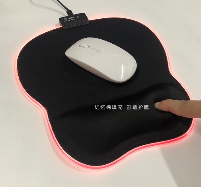 OEM LED RGB Gaming Mouse Pad With Wrist Rest 4mm Ultra Thick
