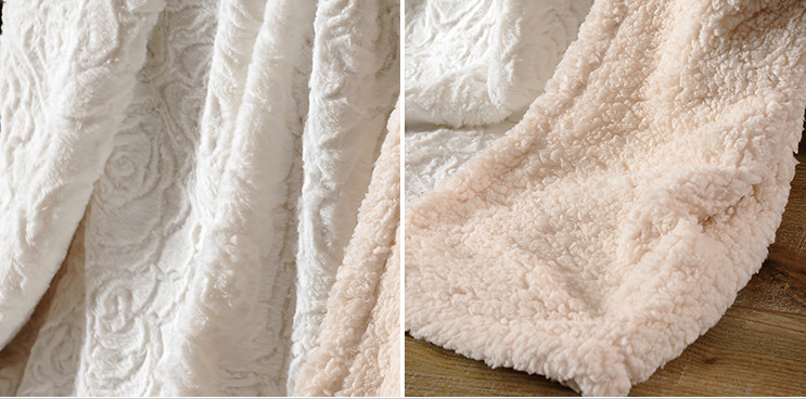 Custom Solid Brushed Faux Fur Throw Blanket 100% Polyester 280gsm