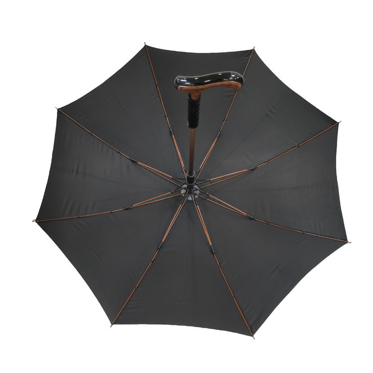 Gold Frame Automatic Open Walking Stick Umbrella Waterproof