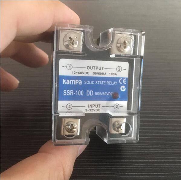 DC to DC Single Phase SSR Input 3-32VDC Control Output 12-60VDC 100A Black Color Solid State Relay(SSR-100DD)