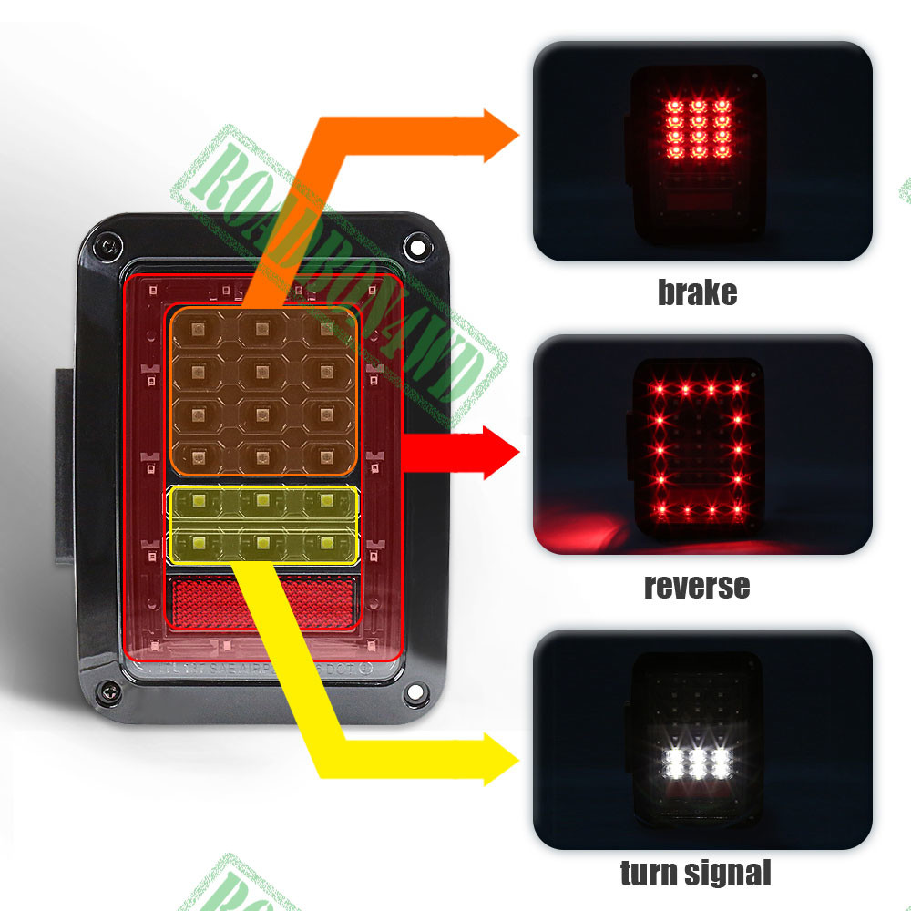 Wrangler led Tail Lights running turn brake reverse rear tail lamp