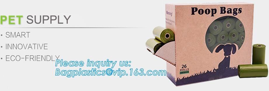 High Quality Eco-friendly Degradable Fashion With Printing Doggy Pet Dog Waste Poop Bags, Eco friendly pet dog waste poo