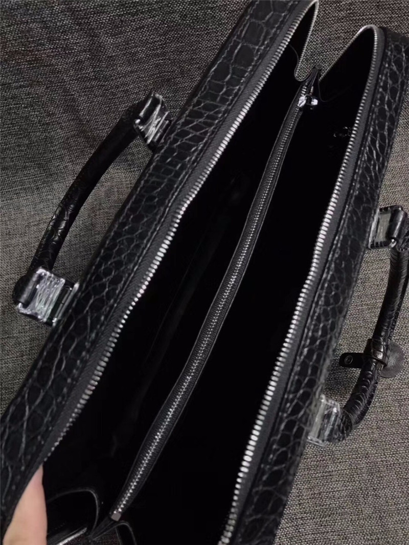 Business Style Genuine Crocodile Belly Skin Men's Working Bag Briefcase Exotic Real Alligator Leather Male Large Handbag