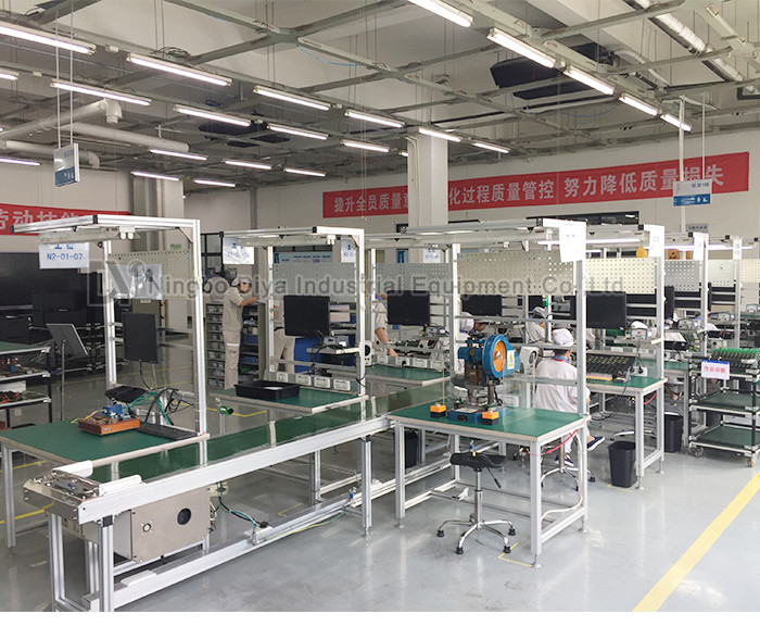 Aluminium Tube Assembly Conveyor Systems Metal Edge For Workshop