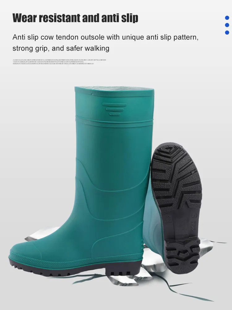 Piercing Resistant Waterproof Rain Boot PVC Customizable ISO Certificate