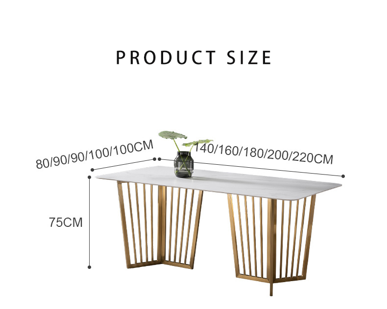 Marble Effect Luxury Dining Table And Chairs White With Stainless Steel Leg UK-KD006