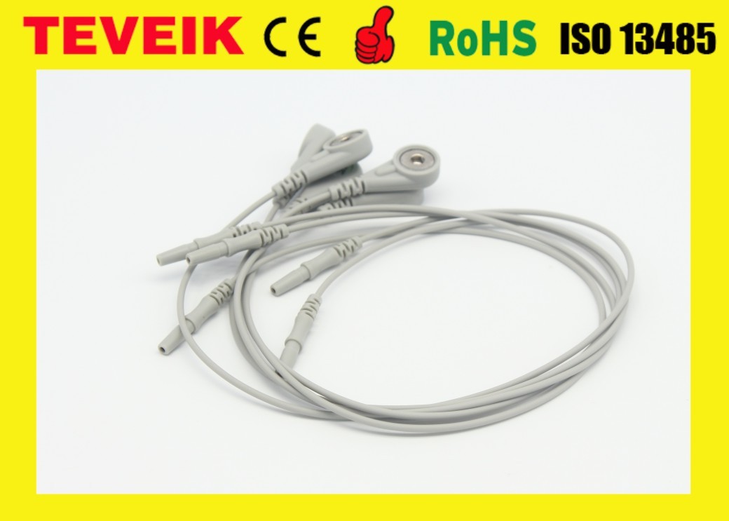 Reusable Medical OEM / ODM DIN1.5 7 leads Holter Recorder ECG Leadwire cable with snap
