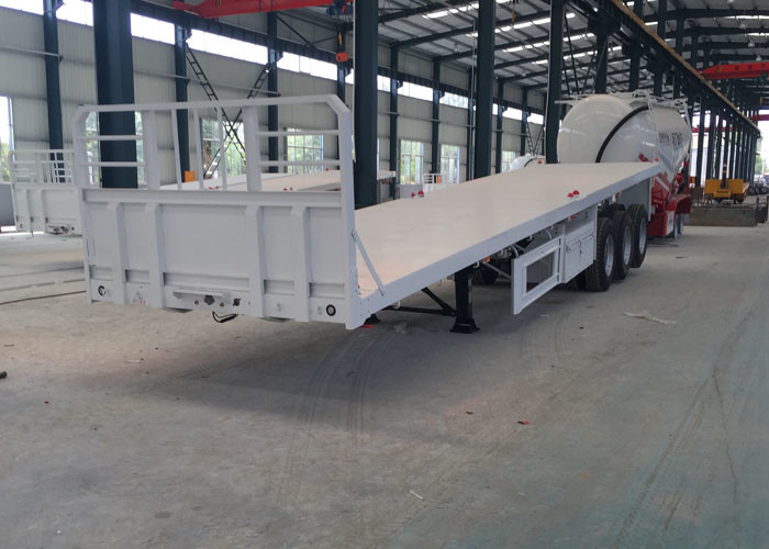 20ft / 40ft Container Semi Flatbed Trailers 3 Axles 30 - 60 Tons 13m Length