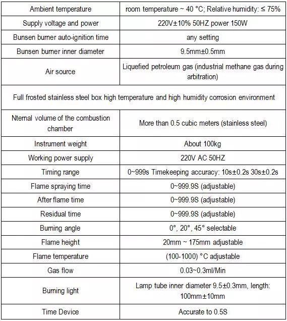 Accurate Timing Plastic Horizontal Vertical Burning Tester